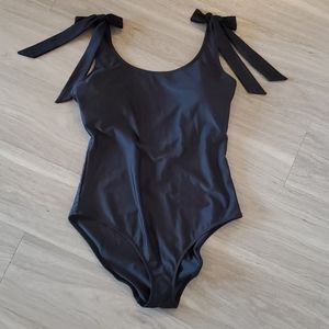 Aerie Black One Piece Swimsuit with Shoulder Ties